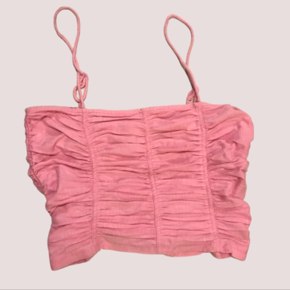 🌟Host Pick🌟 Free People Belong Together Ruched Camisole Crop Top Pink M - Picture 6 of 9